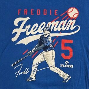 Freddie Freeman Dodgers Baseball Graphic T Shirt Men's Blue Size XL